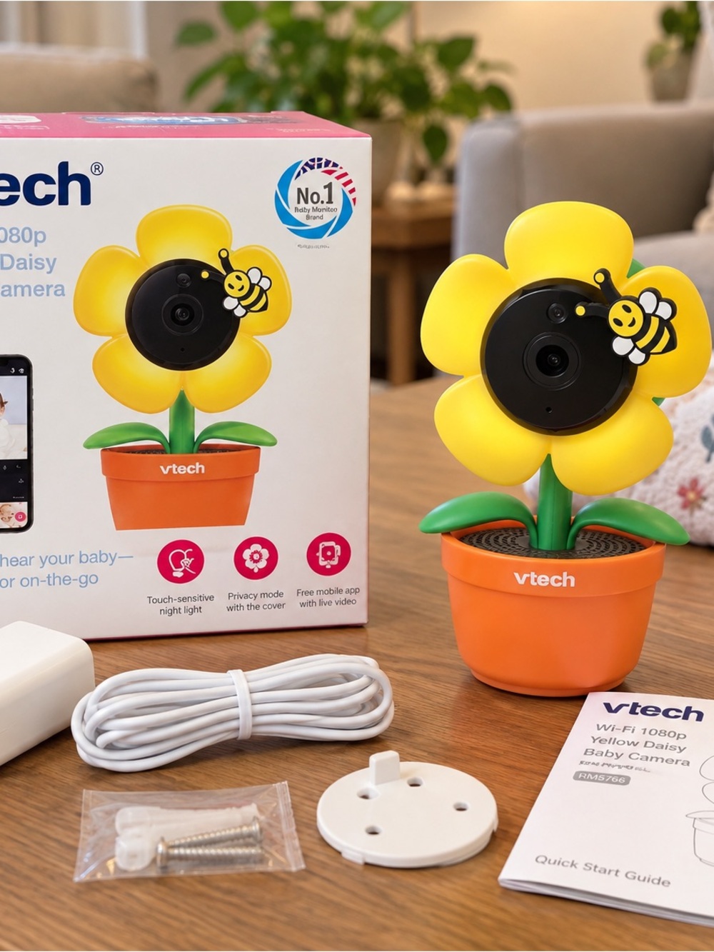 Yellow Daisy Baby Camera - Wi-Fi 1080p